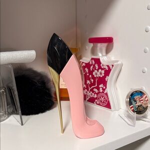 Carolina Herrera Pink and Black Stiletto with Gold Accent EMPTY BOTTLE